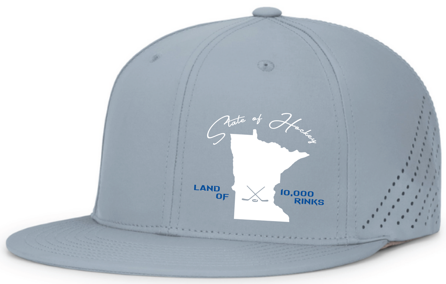 Land of 10k Rinks - Perforated FlexFit Fitted Flat Bill Hat