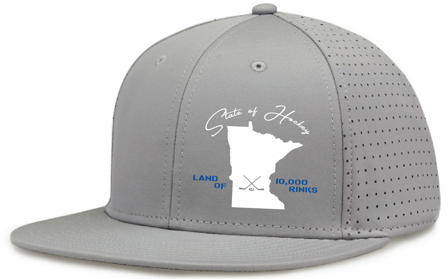 Land of 10k Rinks - Perforated Flat Bill Snapback Hat