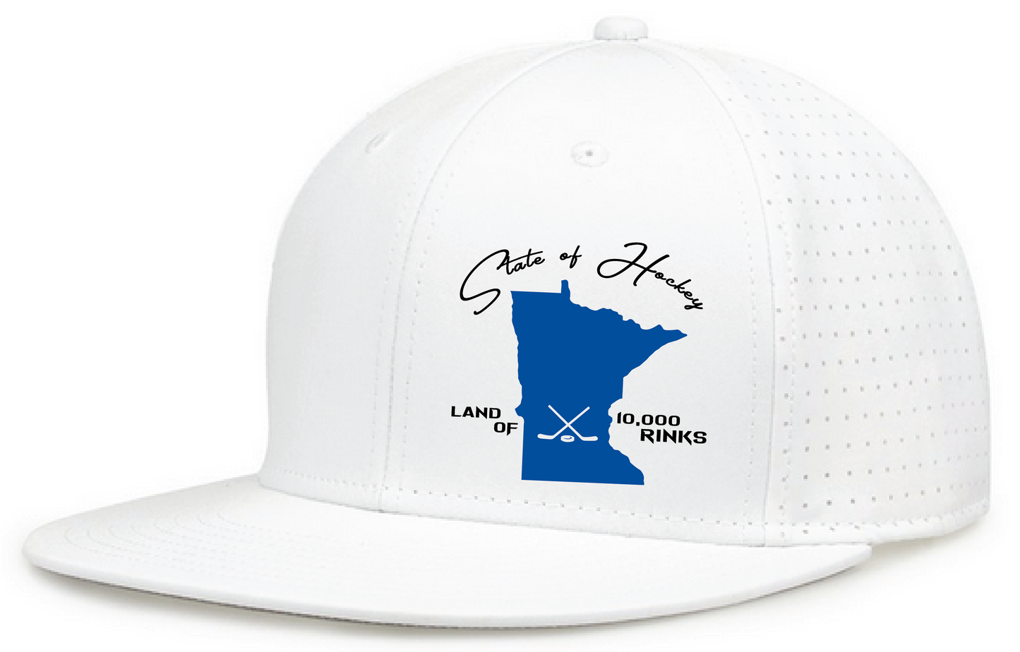 Land of 10k Rinks - Perforated Flat Bill Snapback Hat