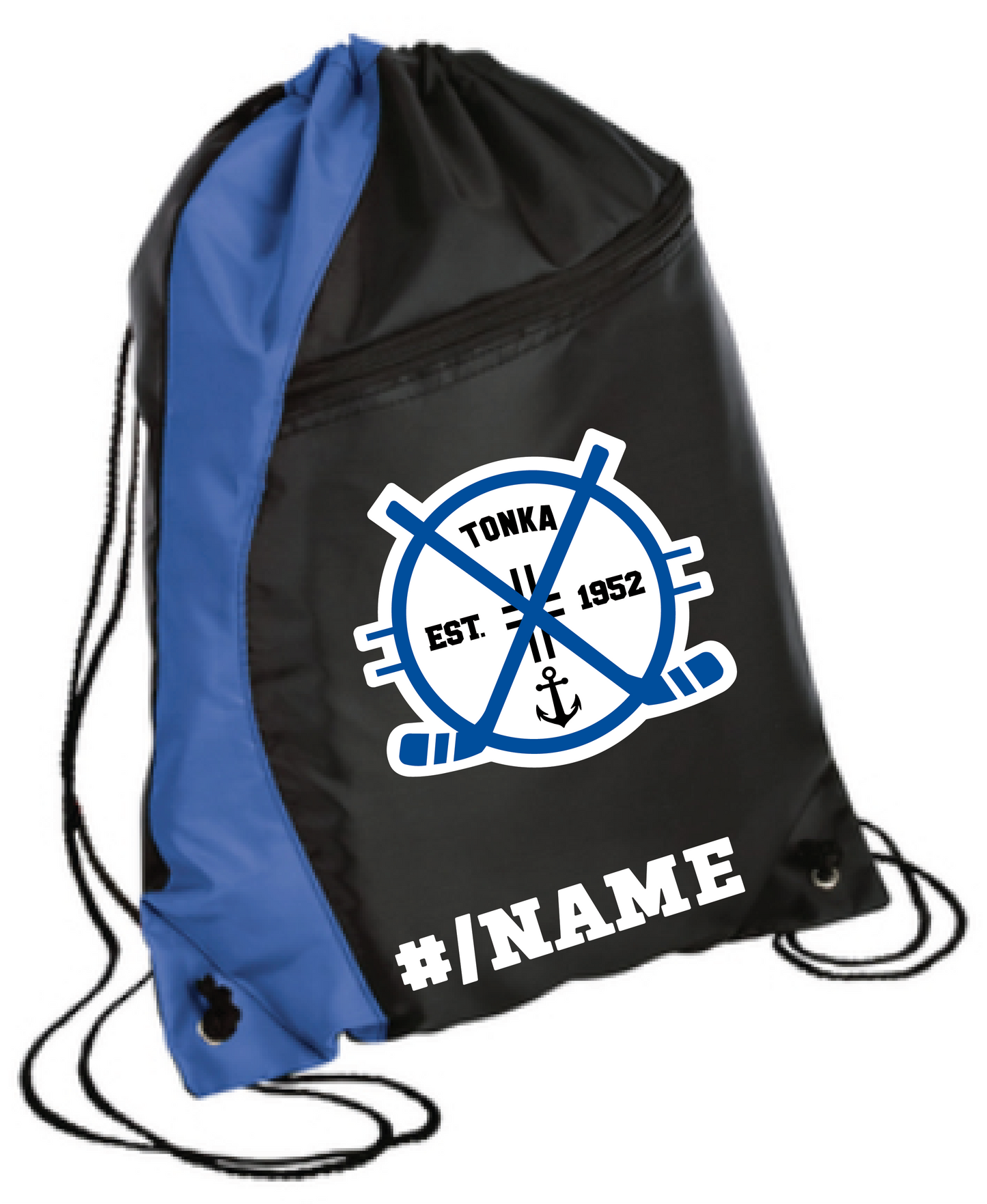Hockey Colorblock Drawstring Bag