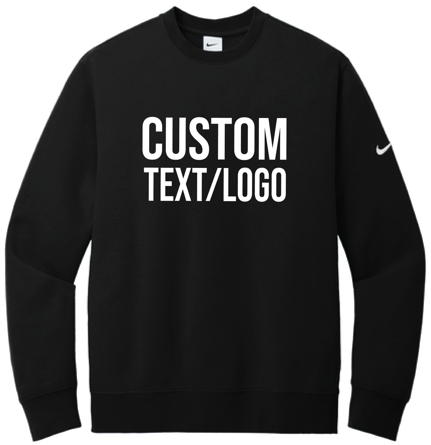 Custom Men's Nike Club Fleece Sleeve Swoosh Crew