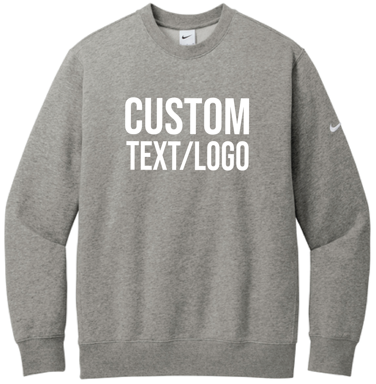 Custom Men's Nike Club Fleece Sleeve Swoosh Crew