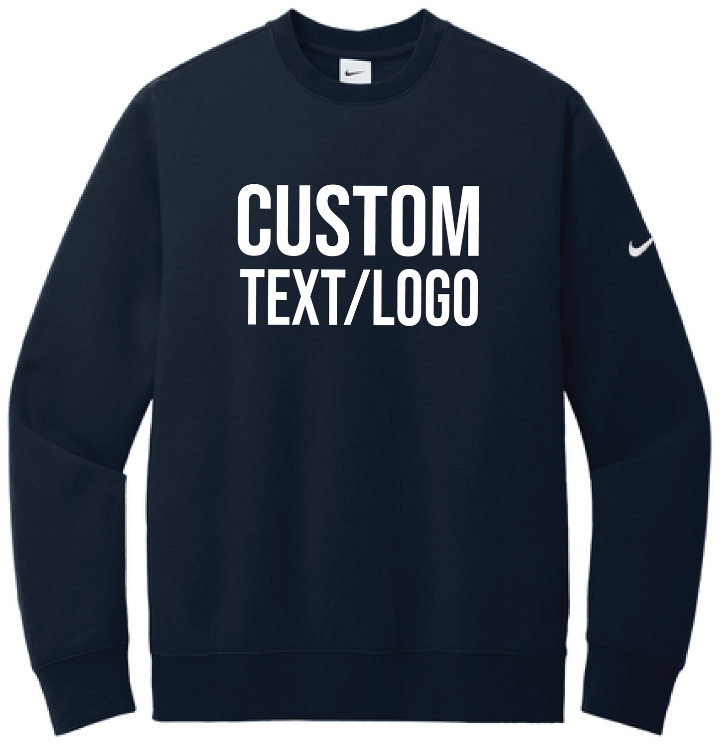 Custom Men's Nike Club Fleece Sleeve Swoosh Crew