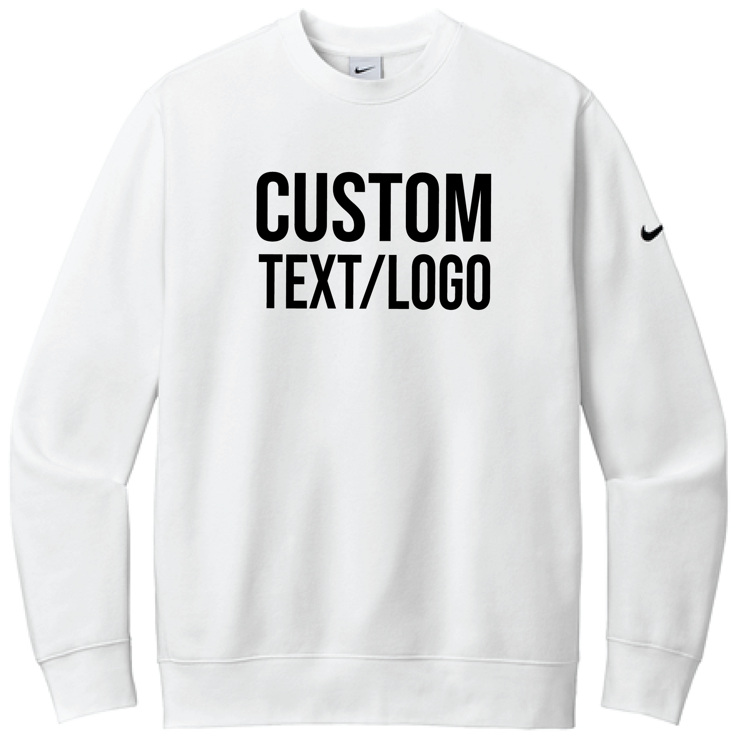 Custom Men's Nike Club Fleece Sleeve Swoosh Crew