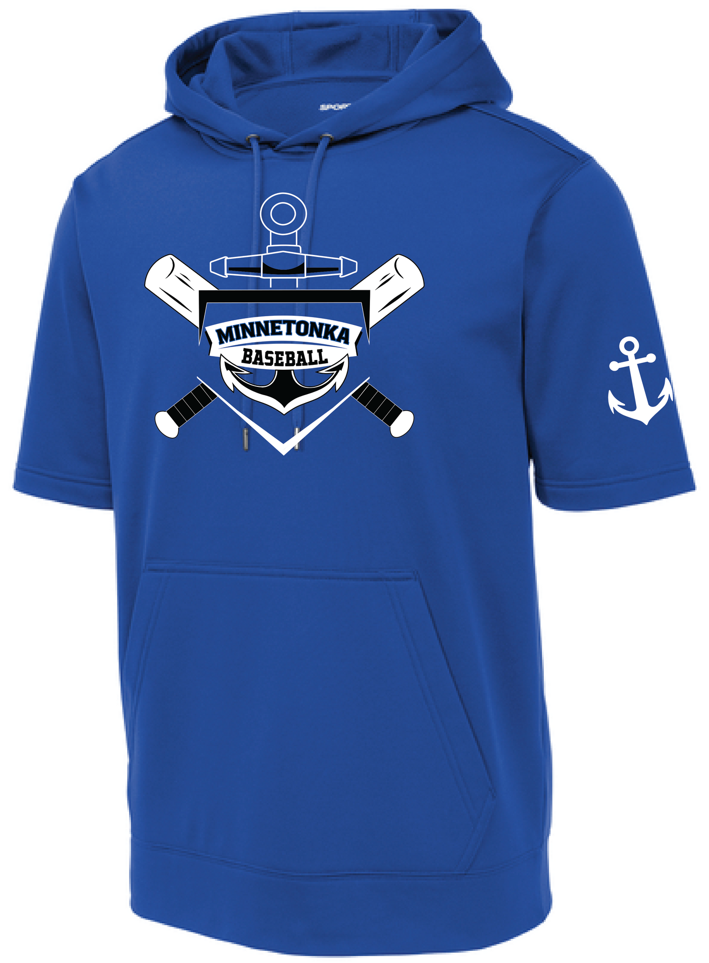 Baseball Men's Short Sleeve Hooded Pullover