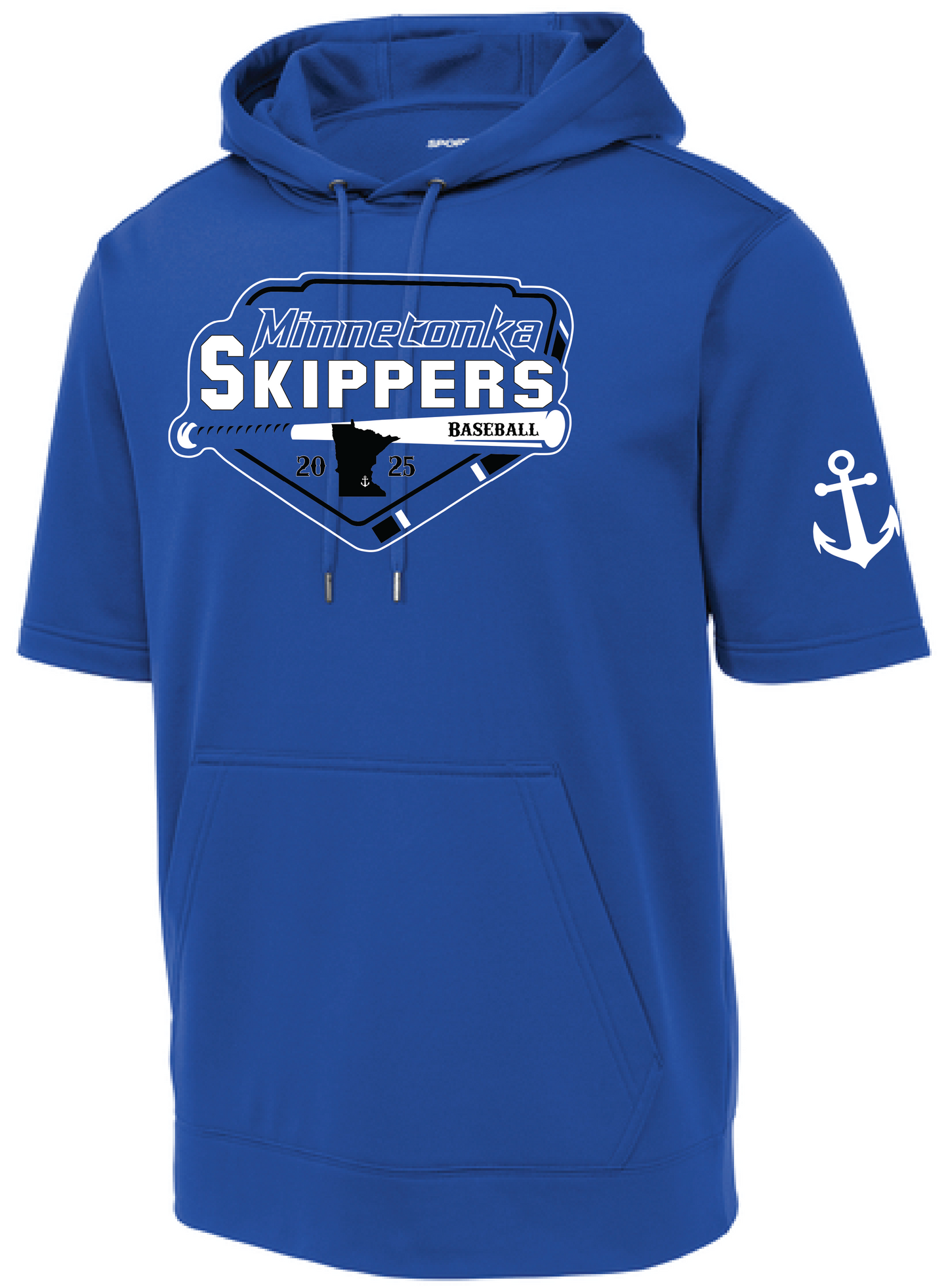 Baseball Men's Short Sleeve Hooded Pullover