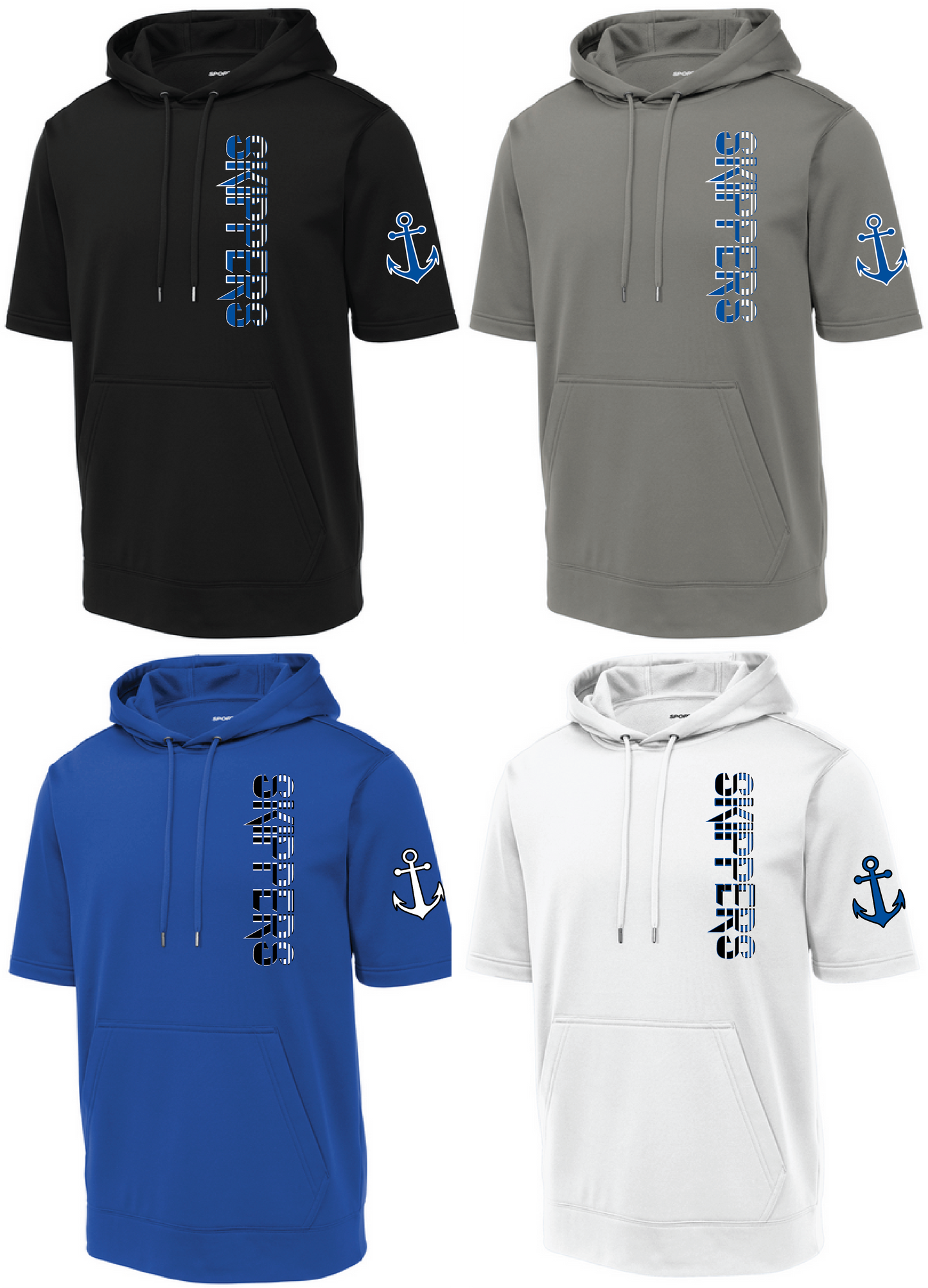Skippers Men's Short Sleeve Hooded Pullover Sweatshirt