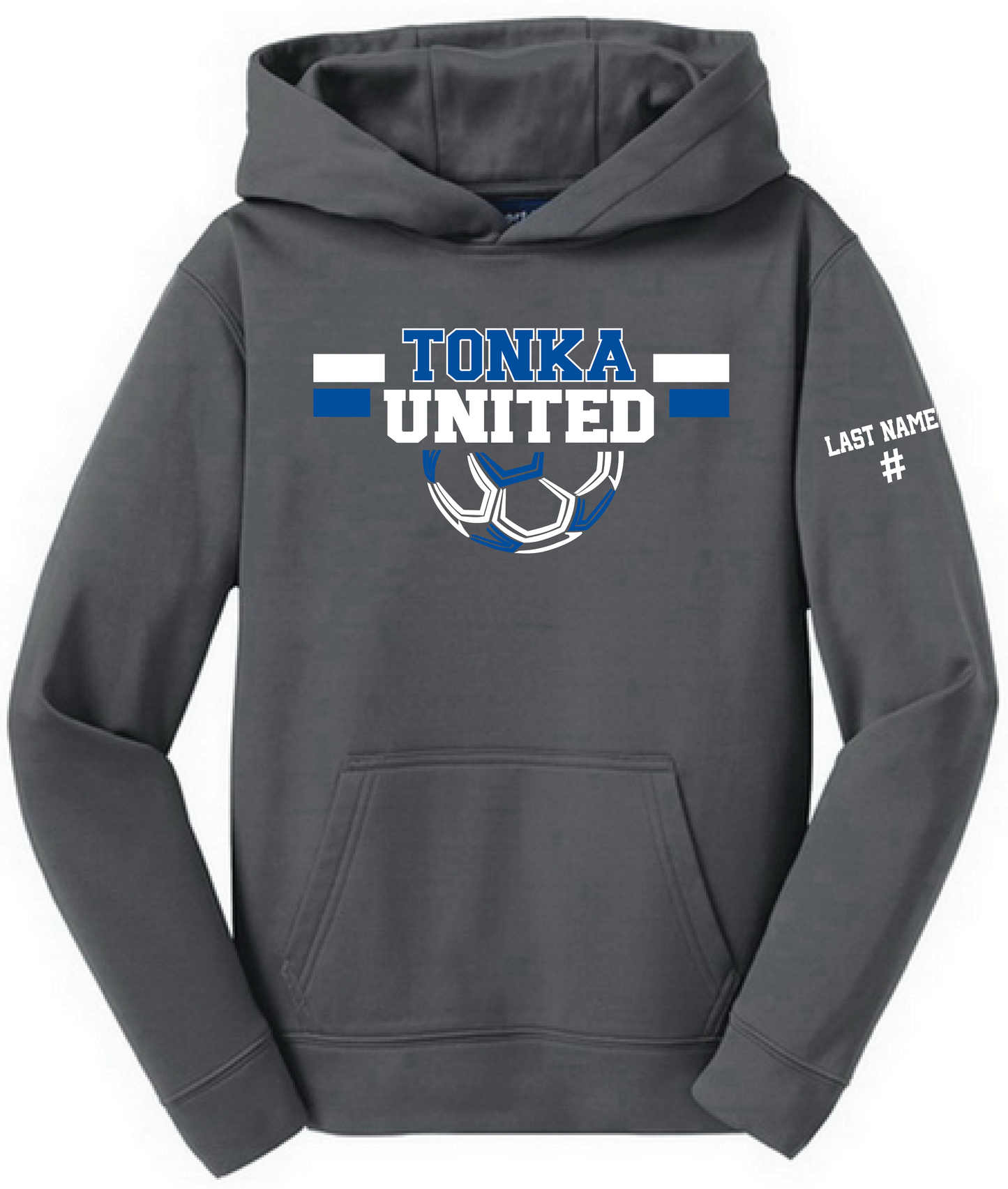 Tonka United Youth Unisex Mid-Weight Sport-Wick Performance Hoodie
