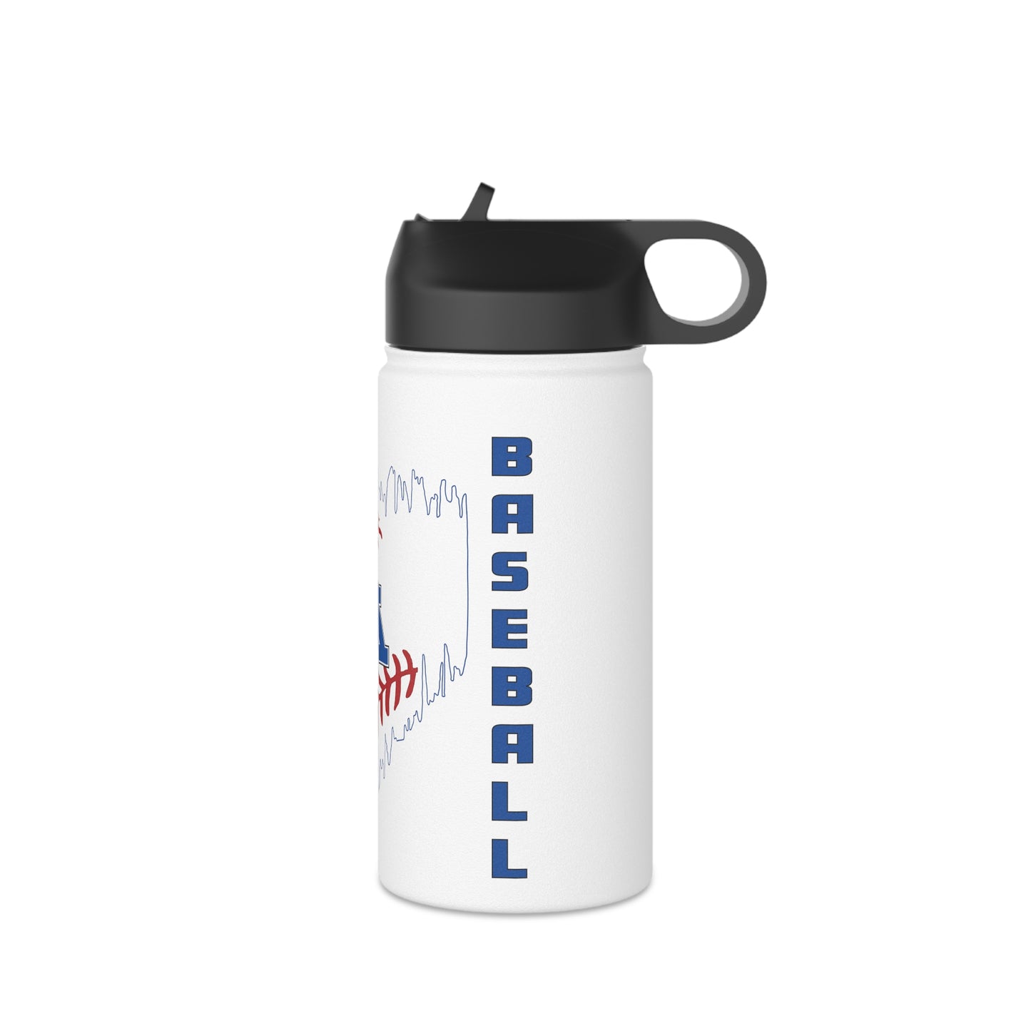 White Stainless Steel Tonka Baseball Plate Logo Water Bottle