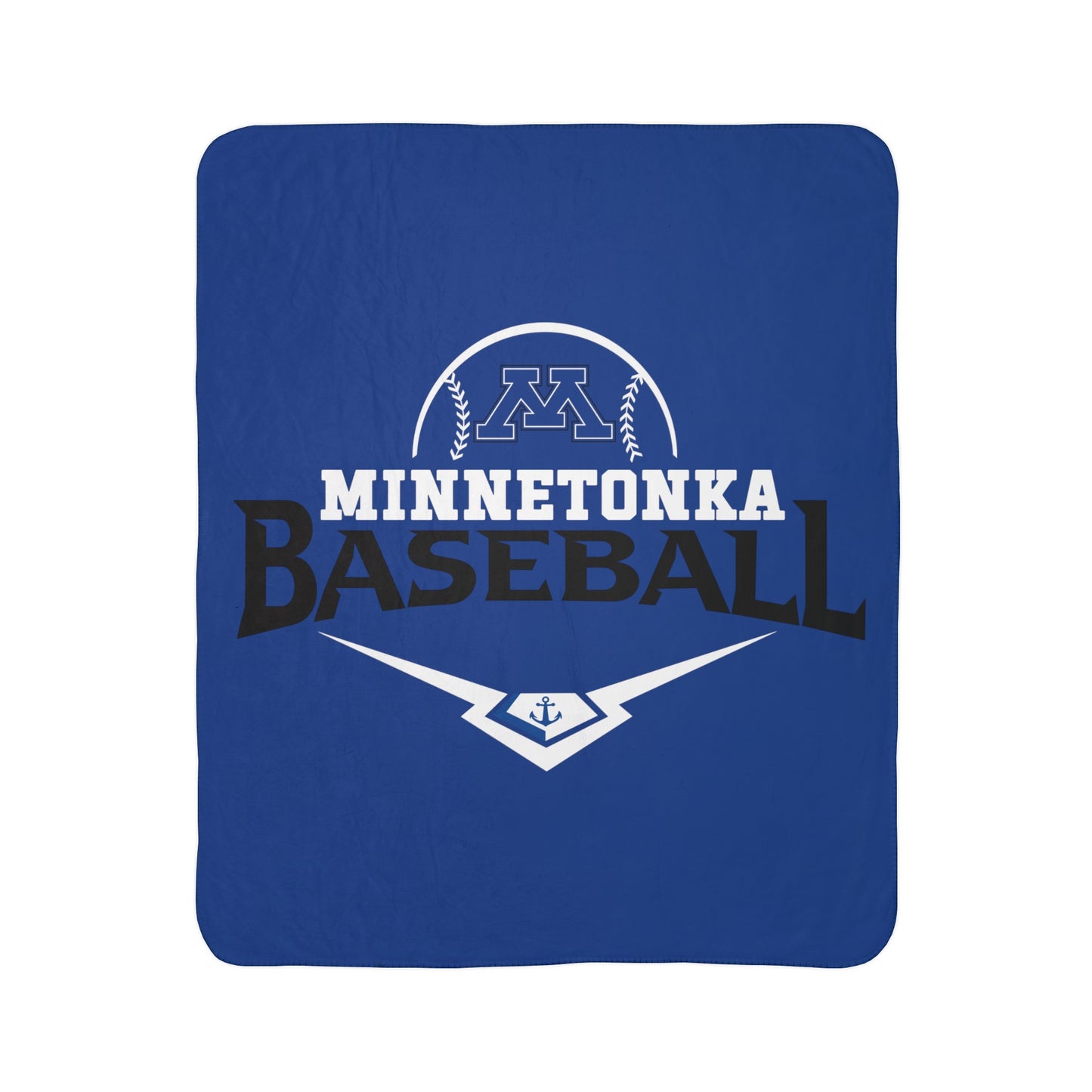 Minnetonka Baseball Home Plate Fleece Sherpa Blanket