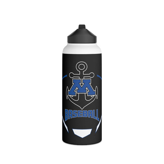 Black Stainless Steel Minnetonka Anchor Baseball Water Bottle