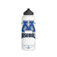 White Stainless Steel Minnetonka M Baseball Water Bottle