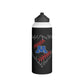 Black Stainless Steel Tonka Baseball Home Plate Logo Water Bottle