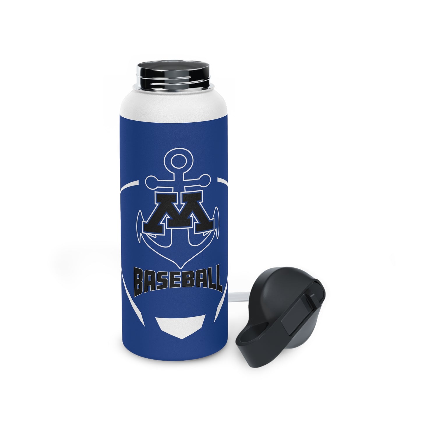 Blue Stainless Steel Minnetonka Anchor Baseball Water Bottle