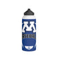 Blue Stainless Steel Minnetonka M Baseball Water Bottle