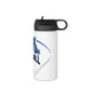 White Stainless Steel Minnetonka M Baseball Water Bottle