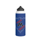 Blue Stainless Steel Tonka Baseball Home Plate Logo Water Bottle