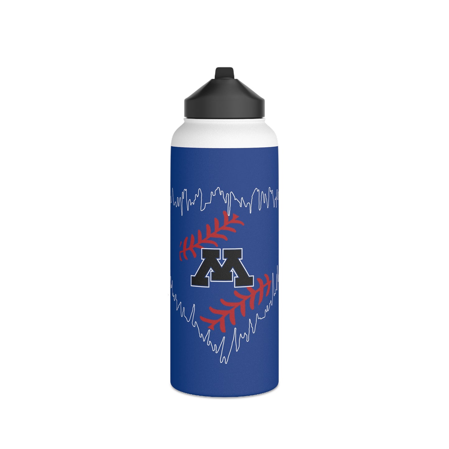 Blue Stainless Steel Tonka Baseball Home Plate Logo Water Bottle