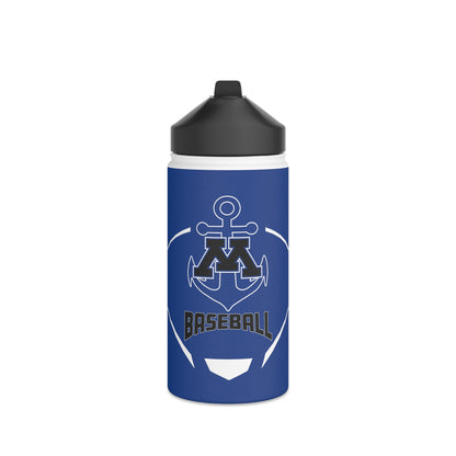 Blue Stainless Steel Minnetonka Anchor Baseball Water Bottle