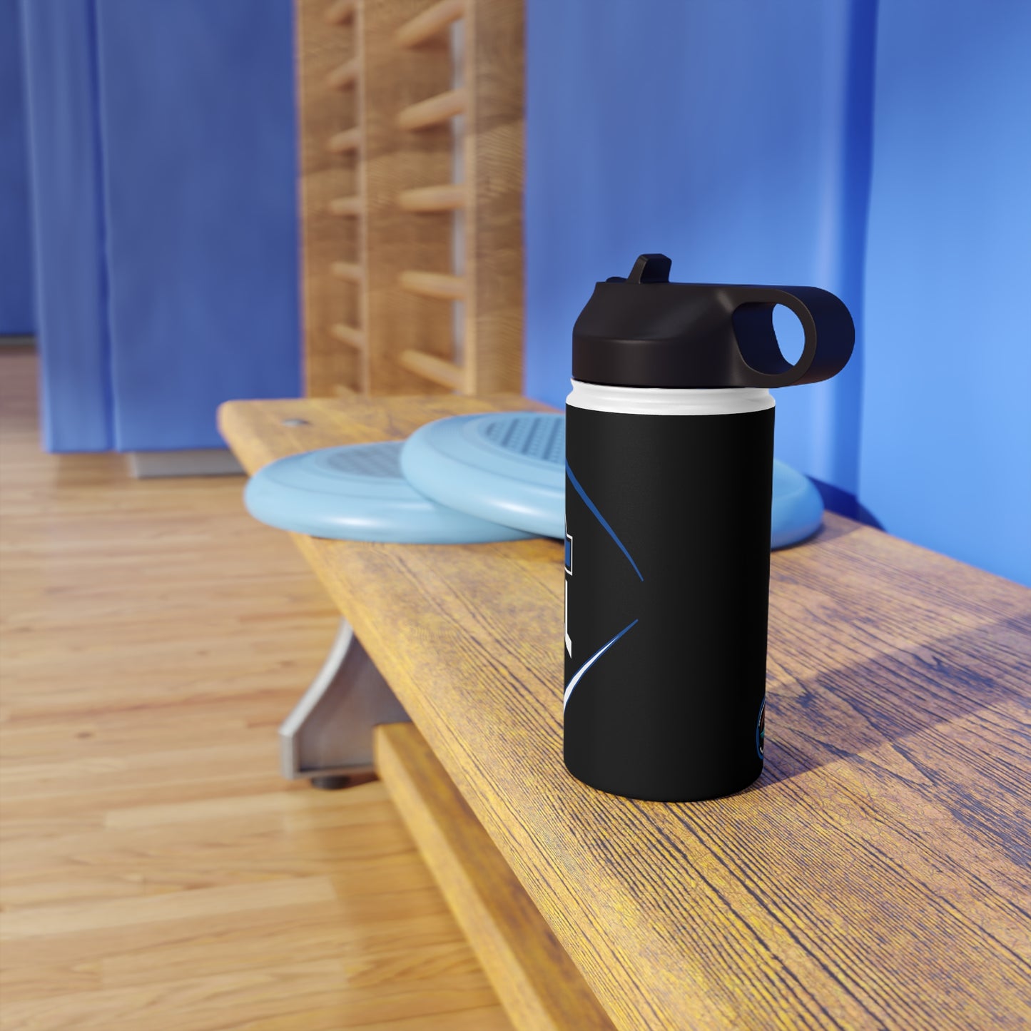 Black Stainless Steel Minnetonka M Baseball Water Bottle