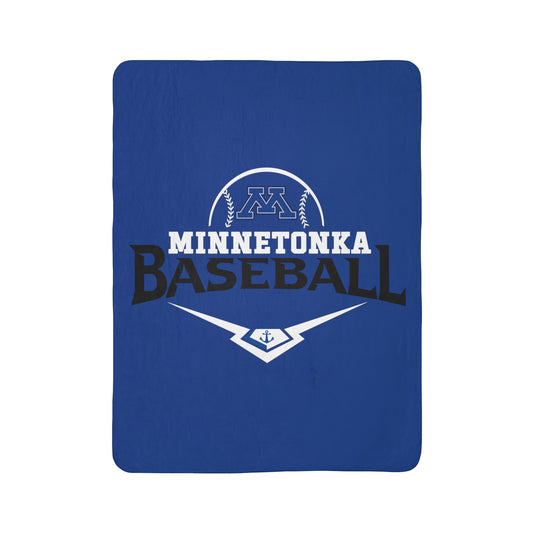 Minnetonka Baseball Home Plate Fleece Sherpa Blanket