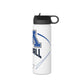 White Stainless Steel Minnetonka M Baseball Water Bottle