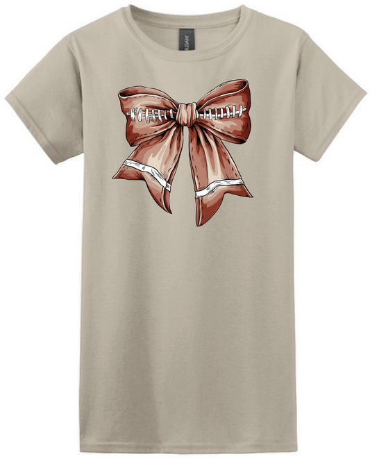 Football Bow Women's Softstyle Tee