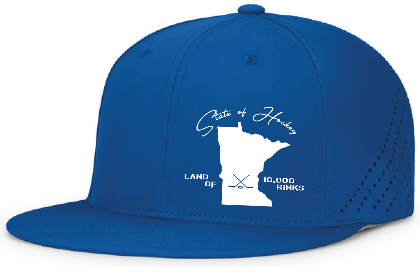 Land of 10k Rinks - Perforated FlexFit Fitted Flat Bill Hat