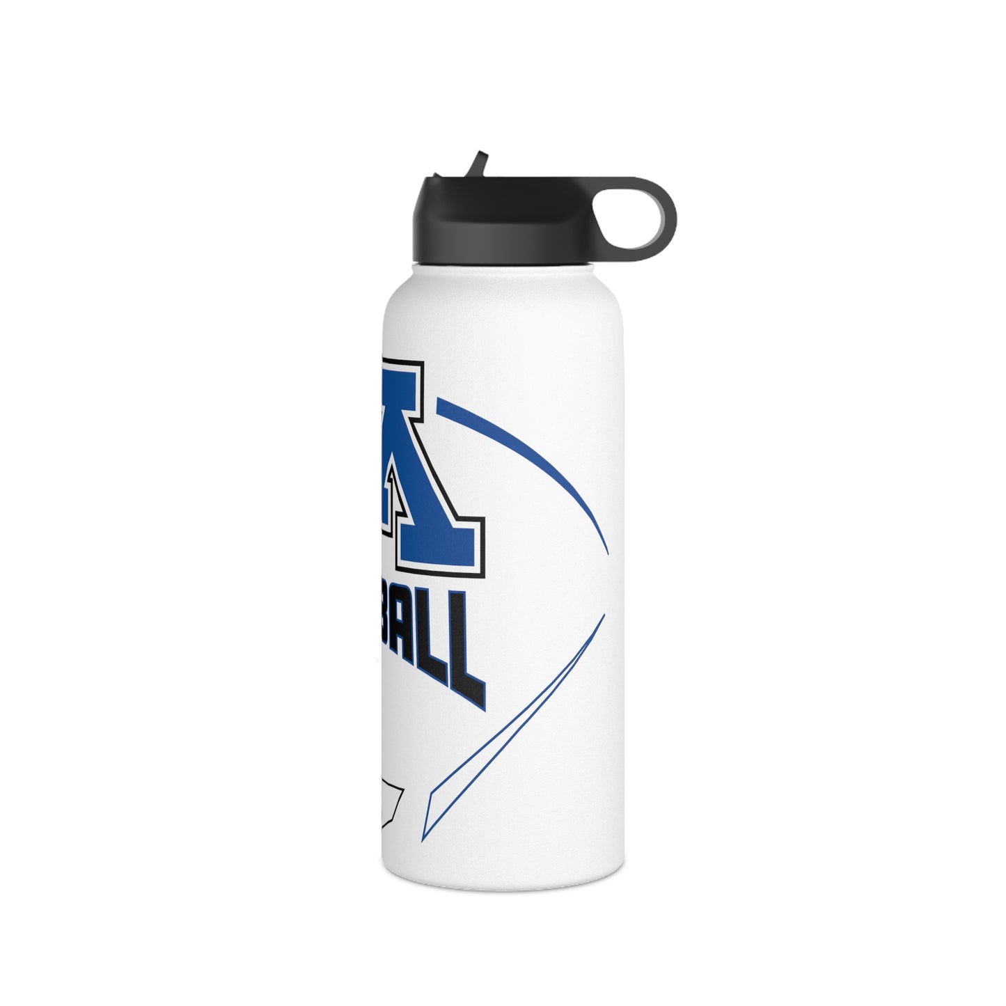 White Stainless Steel Minnetonka M Baseball Water Bottle