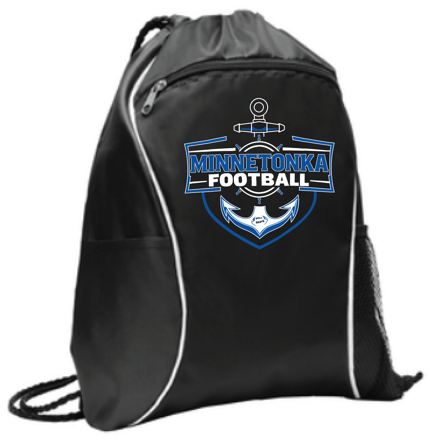 Football Drawstring Bag With Side Pockets