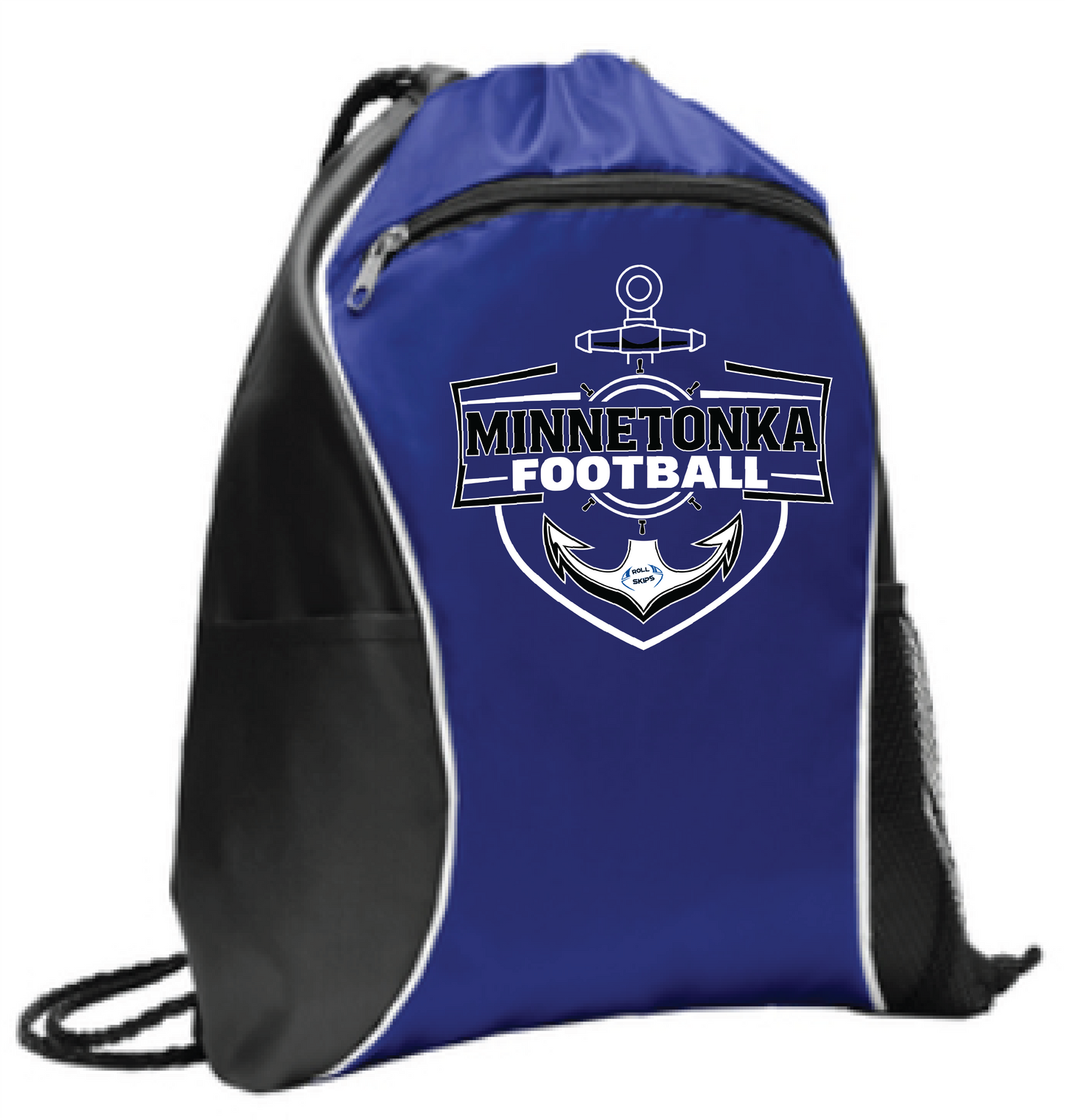 Football Drawstring Bag With Side Pockets