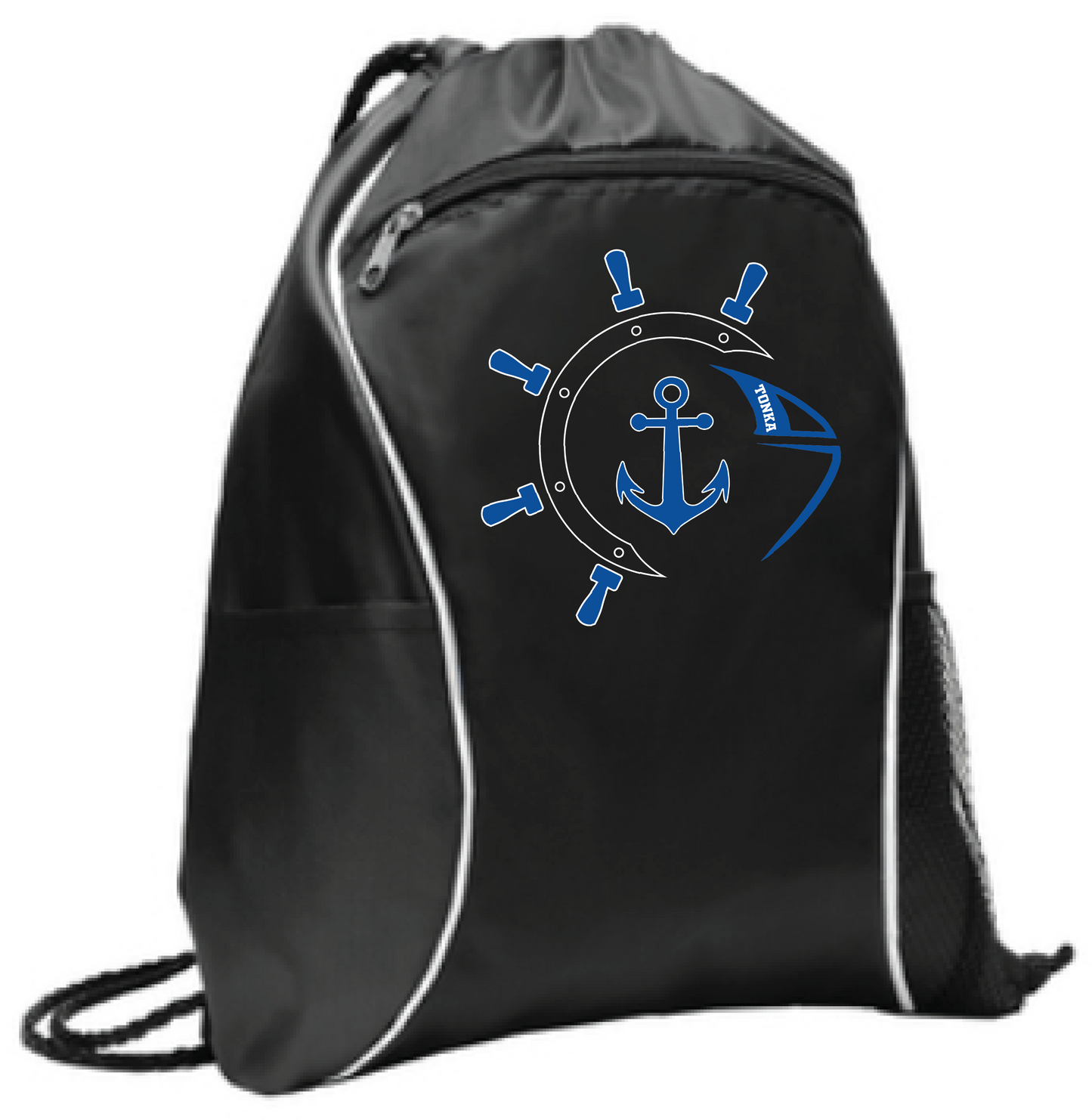 Football Drawstring Bag With Side Pockets