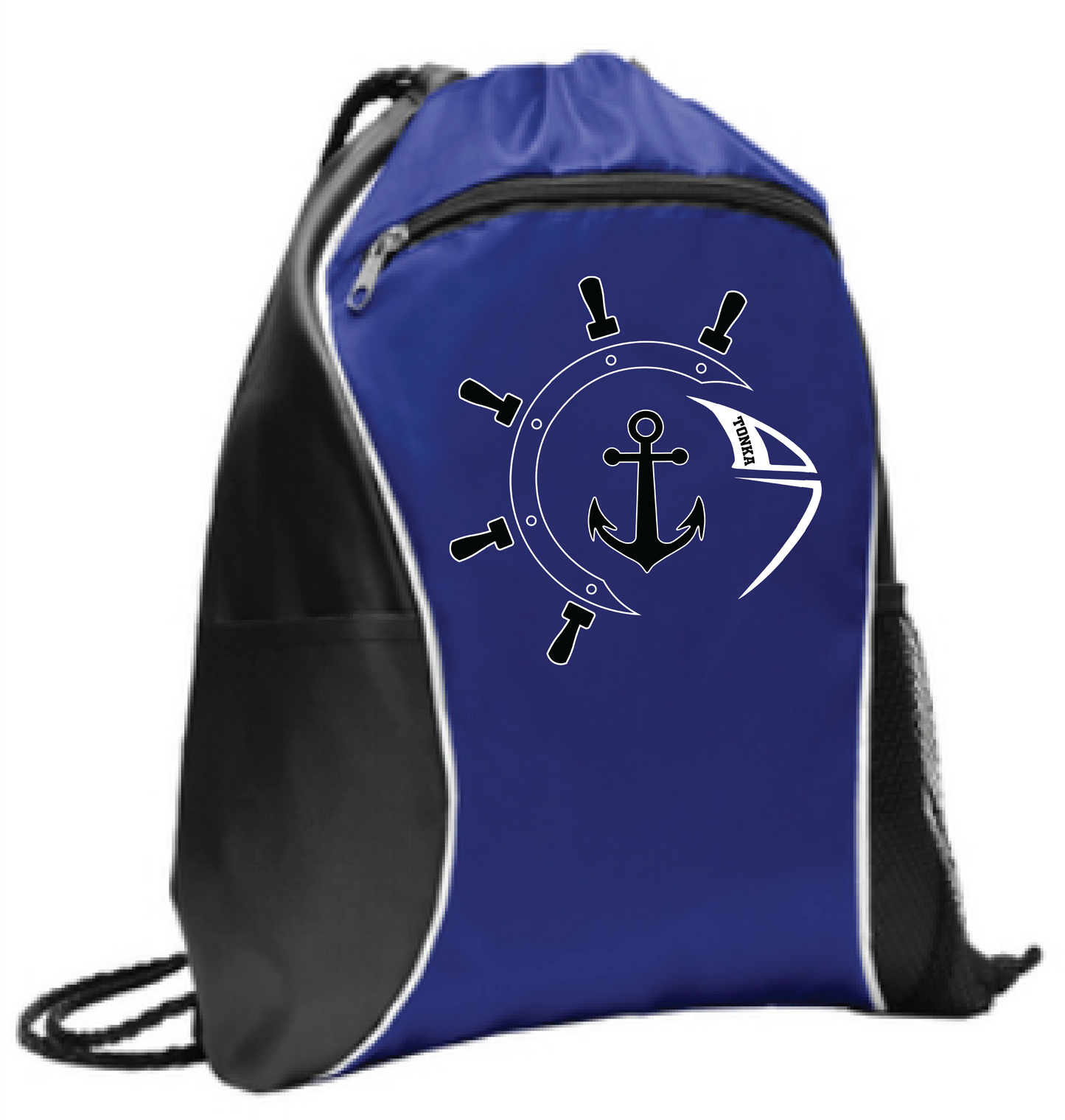 Football Drawstring Bag With Side Pockets