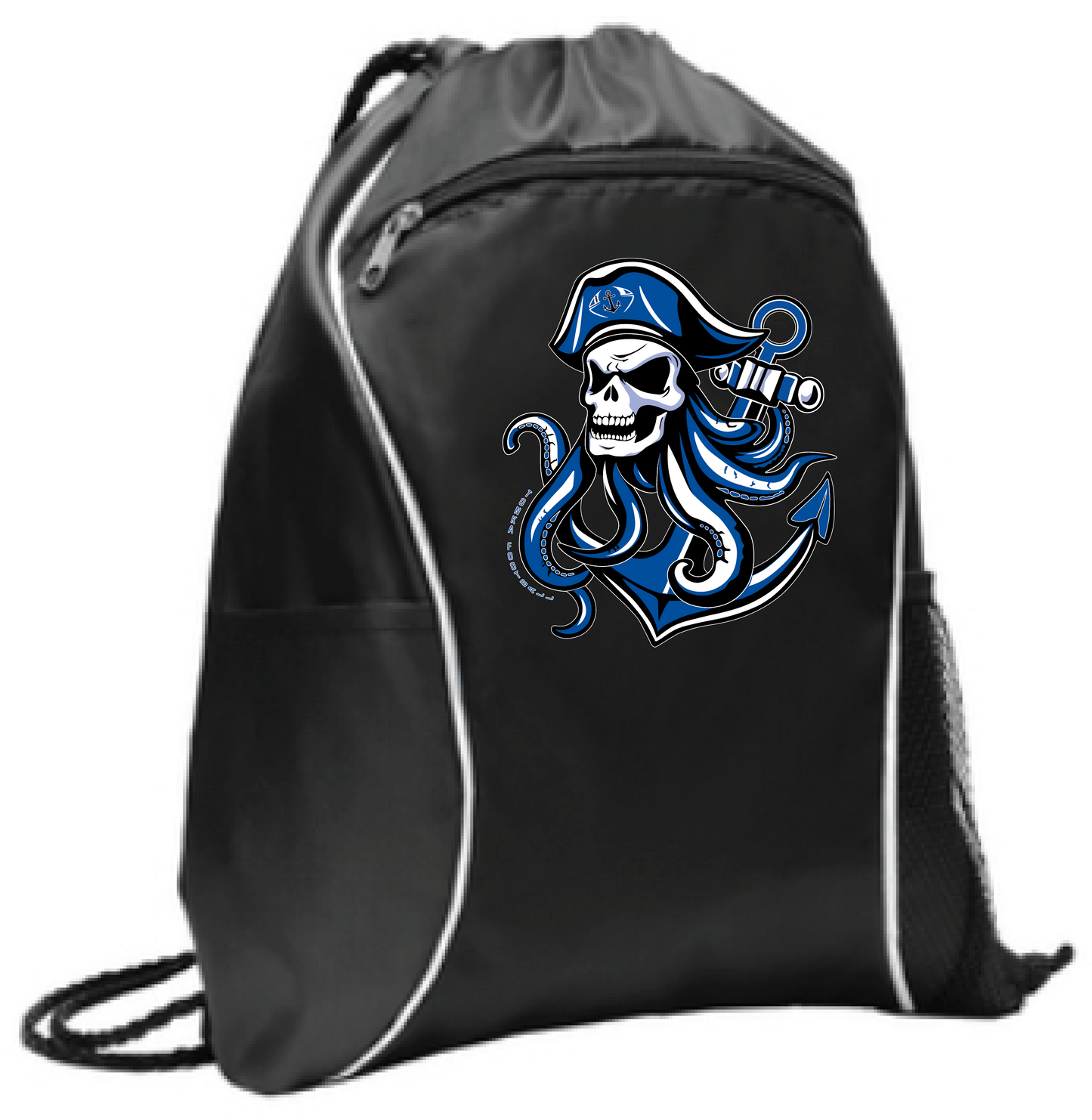 Football Drawstring Bag With Side Pockets