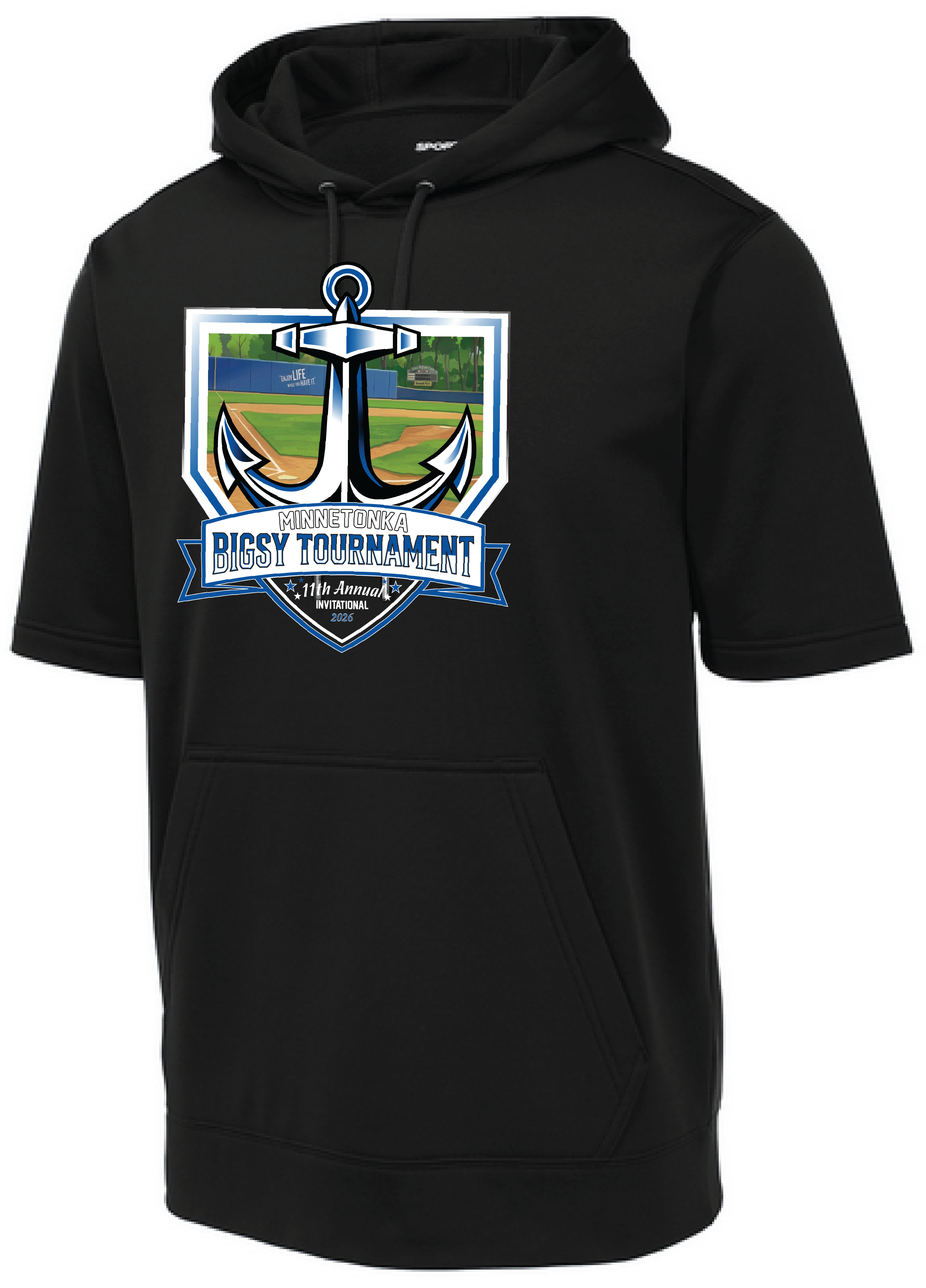 Bigsy Tourney Performance Short Sleeve Hooded Sweatshirt