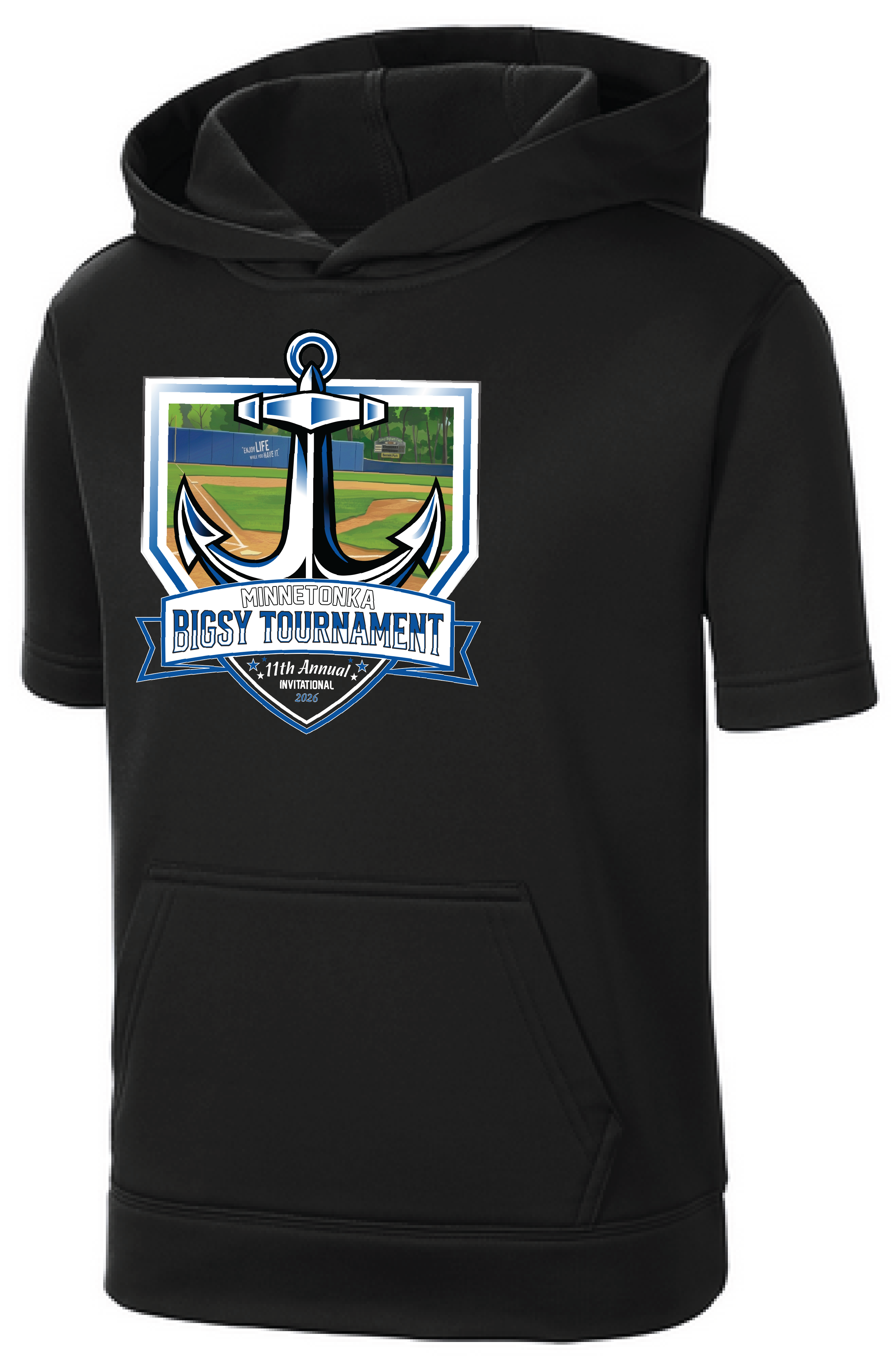 Bigsy Tourney Performance Short Sleeve Hooded Sweatshirt