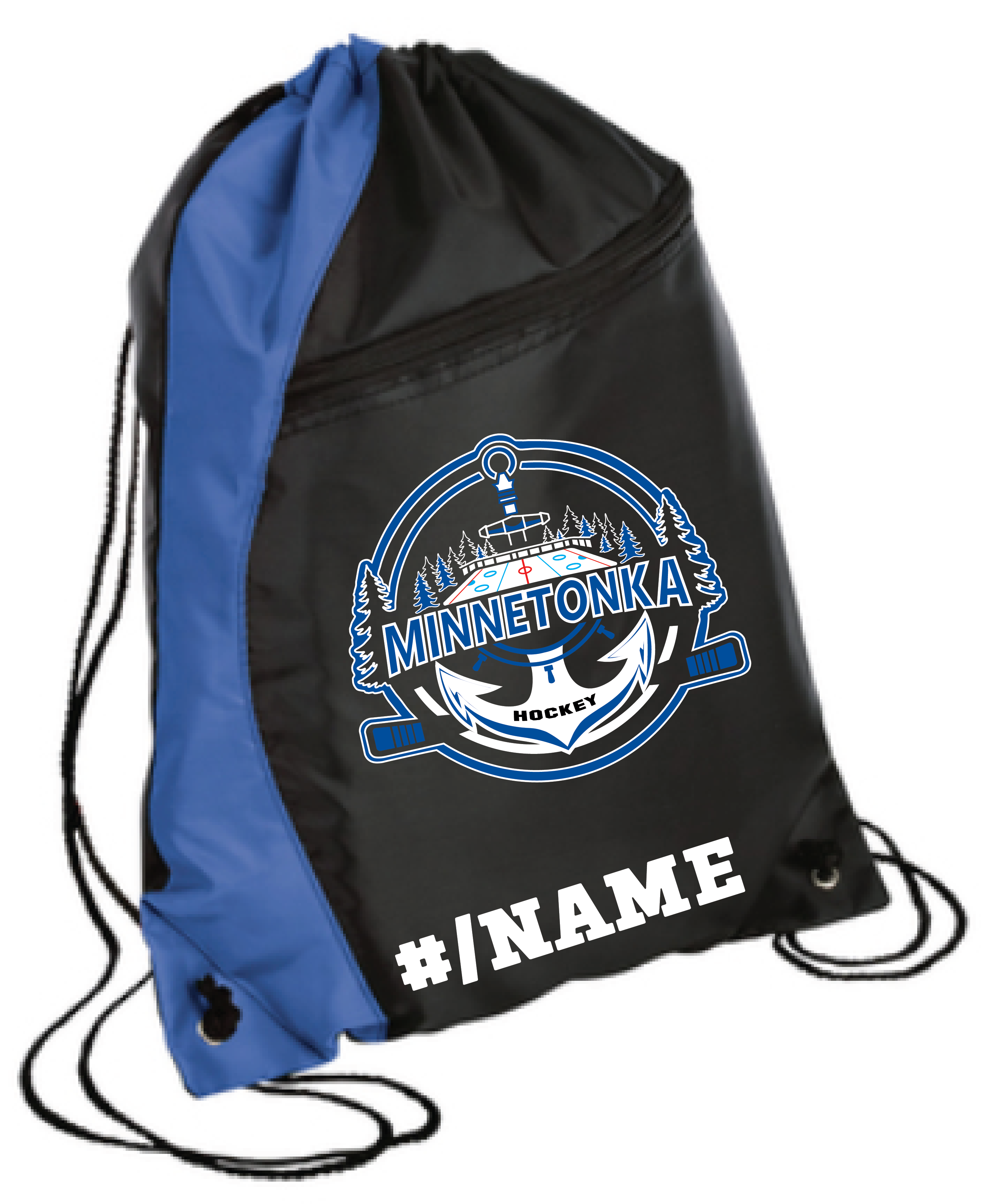 Hockey Colorblock Drawstring Bag