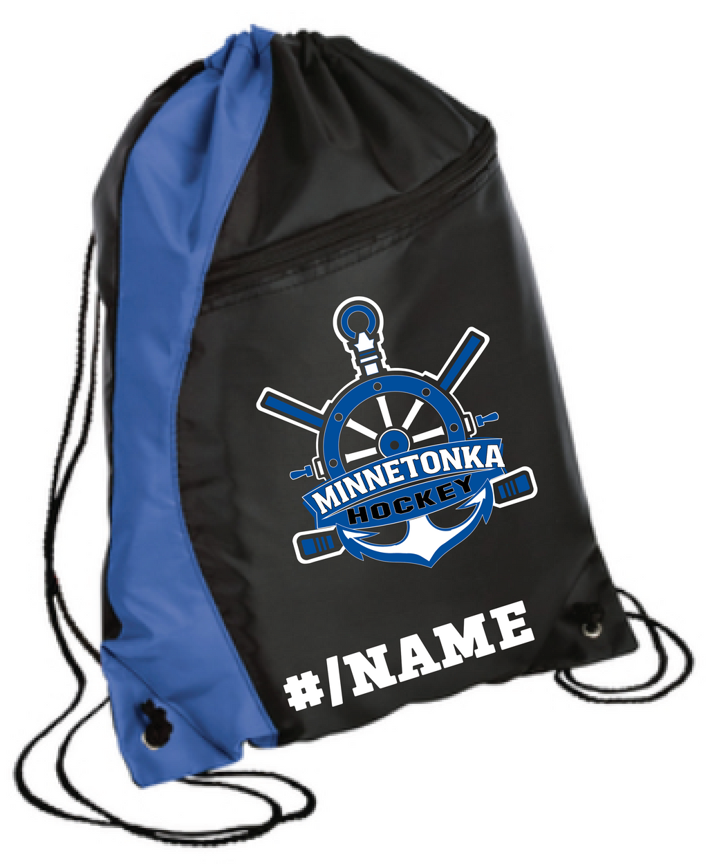 Hockey Colorblock Drawstring Bag