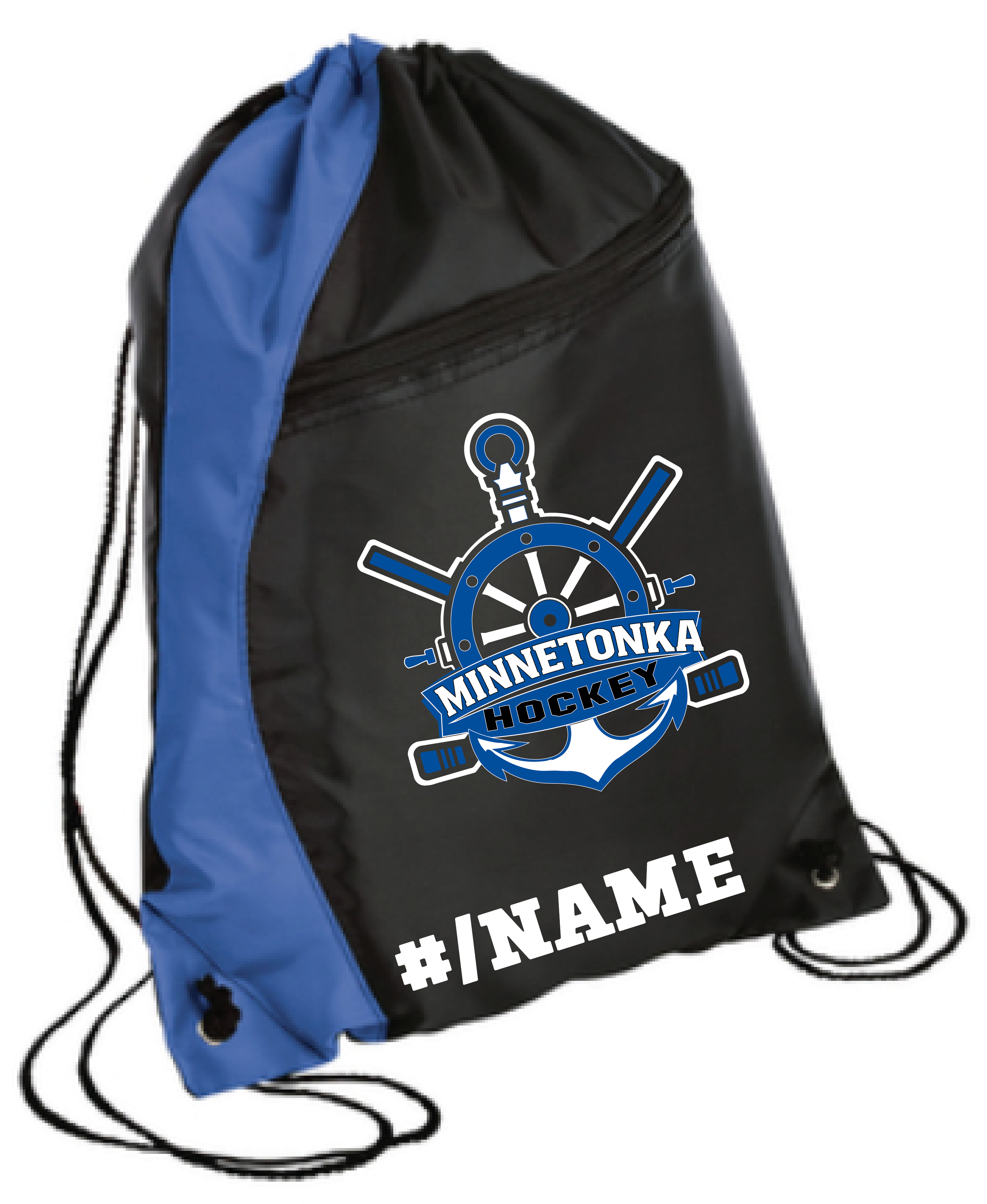 Hockey Colorblock Drawstring Bag