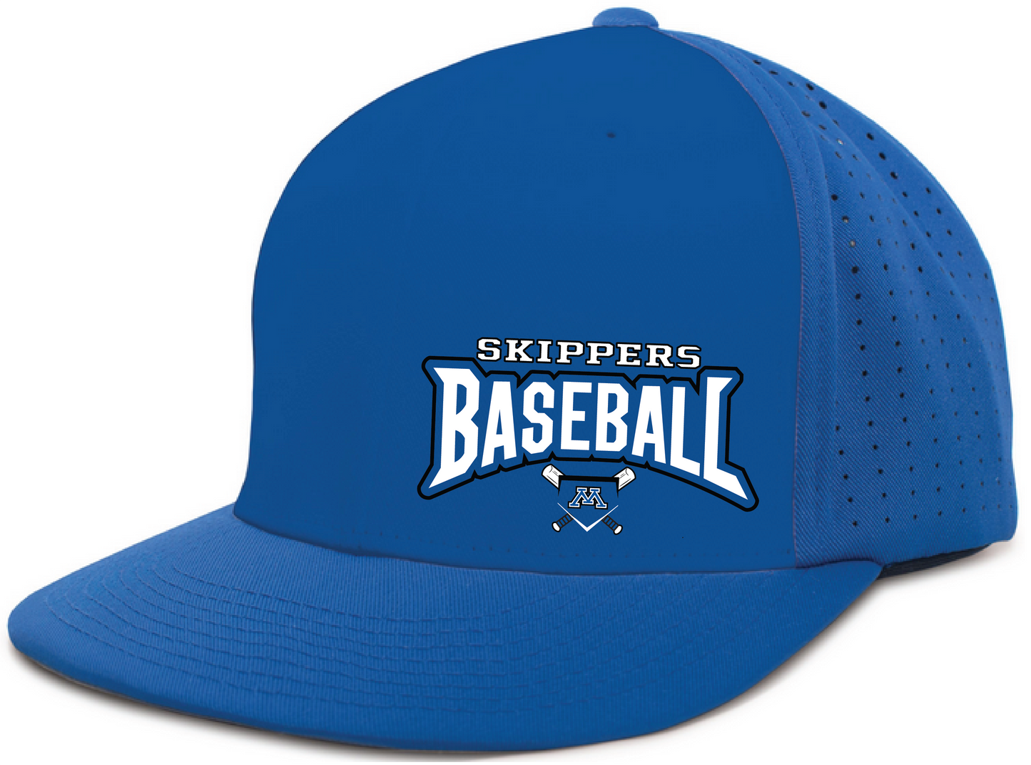 Baseball Perforated Flexfit Fitted Shape-able Flat Bill Hat