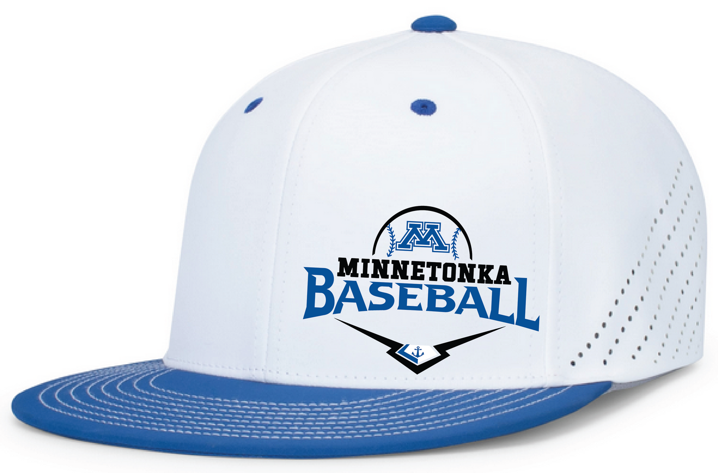Baseball Perforated FlexFit Fitted Flat Bill Hat