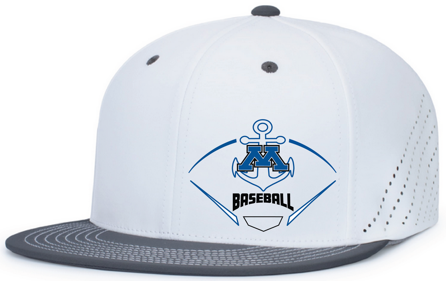 Baseball Perforated FlexFit Fitted Flat Bill Hat