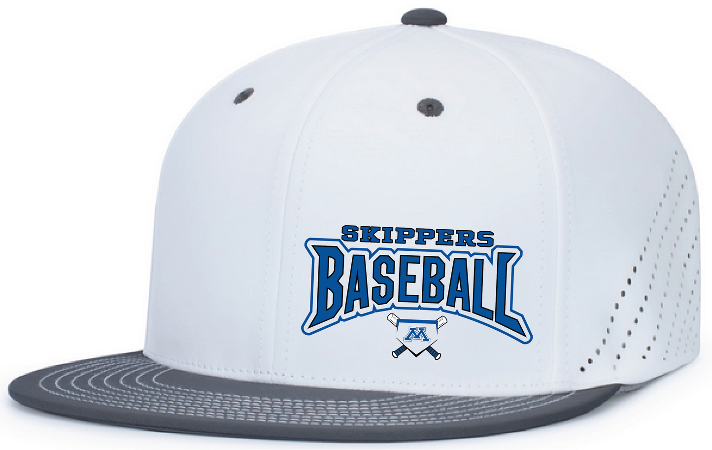 Baseball Perforated FlexFit Fitted Flat Bill Hat