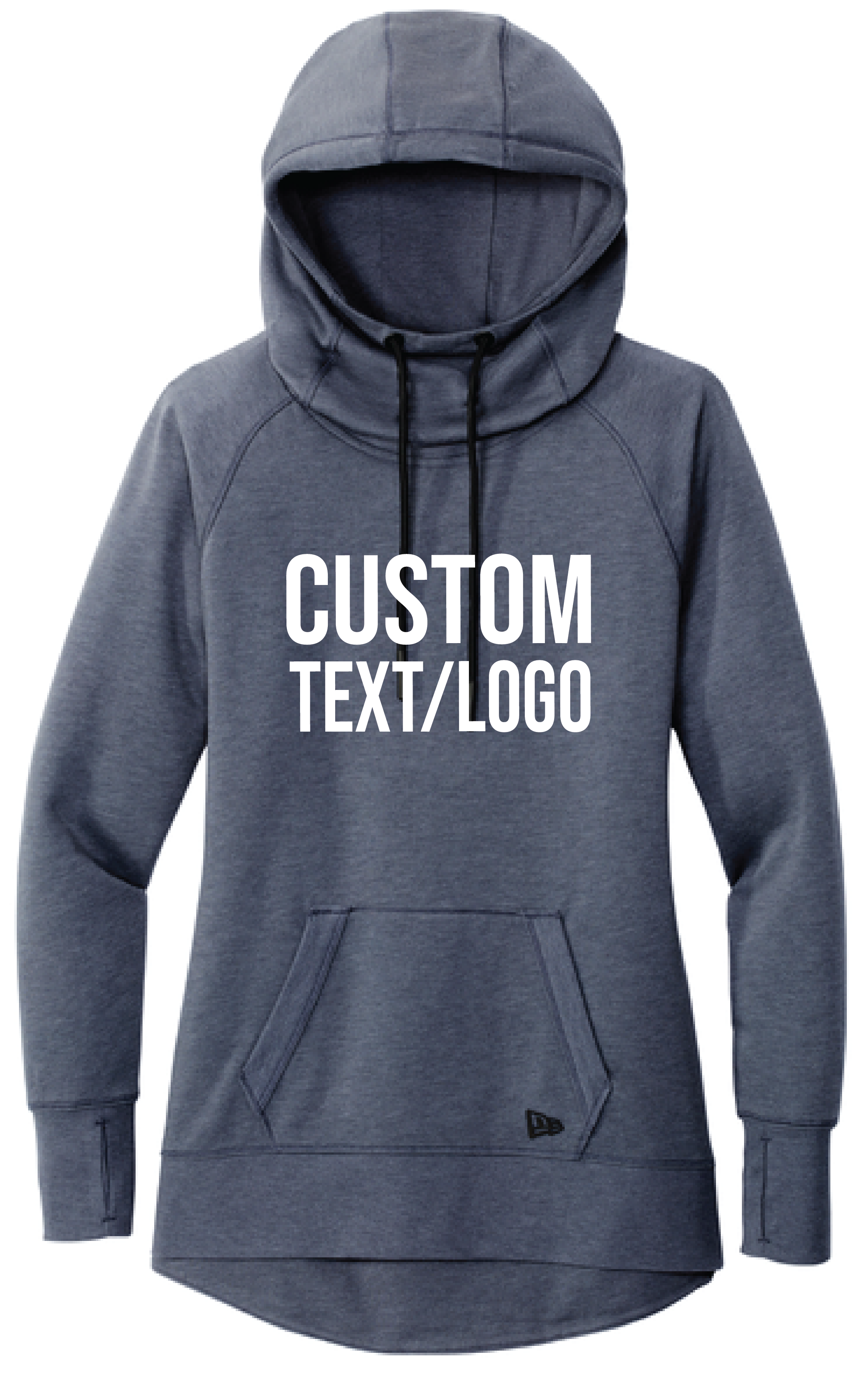 Custom Women's New Era Mid-Weight Tri-Blend Fleece Pullover Hoodie