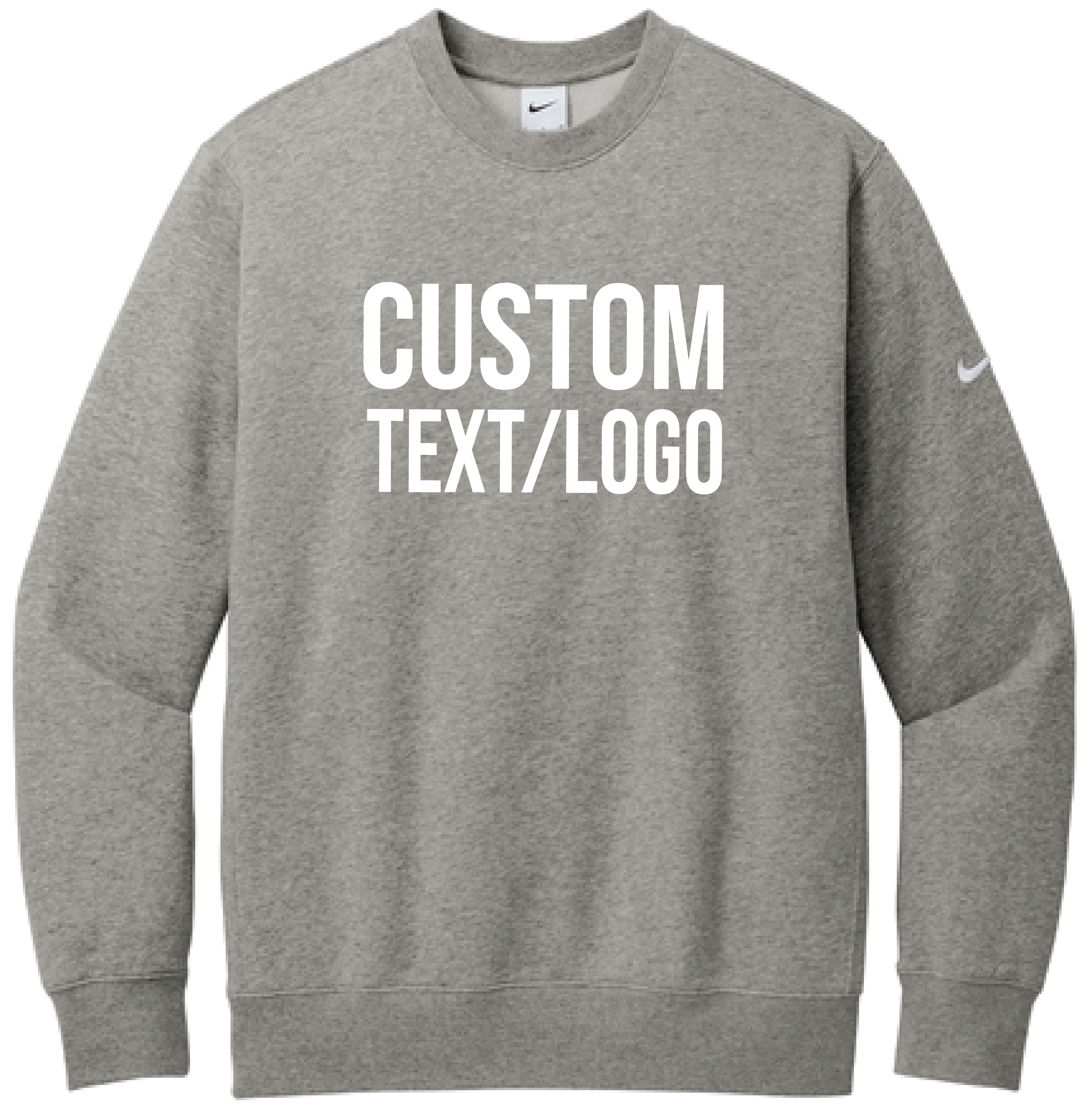 Custom Men's Nike Club Fleece Sleeve Swoosh Crew