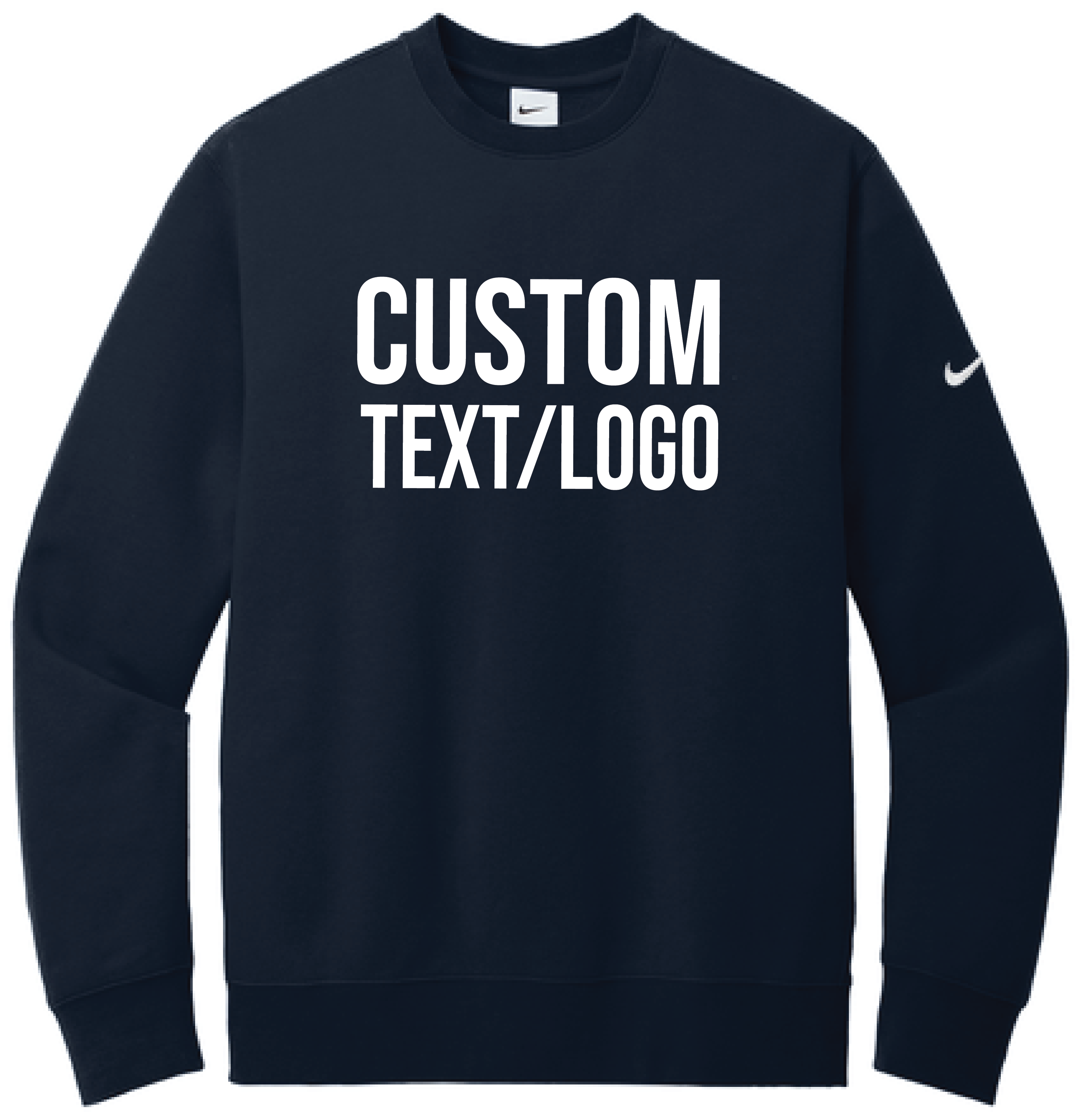 Custom Men's Nike Club Fleece Sleeve Swoosh Crew