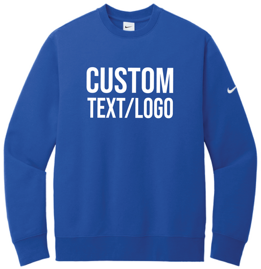 Custom Men's Nike Club Fleece Sleeve Swoosh Crew