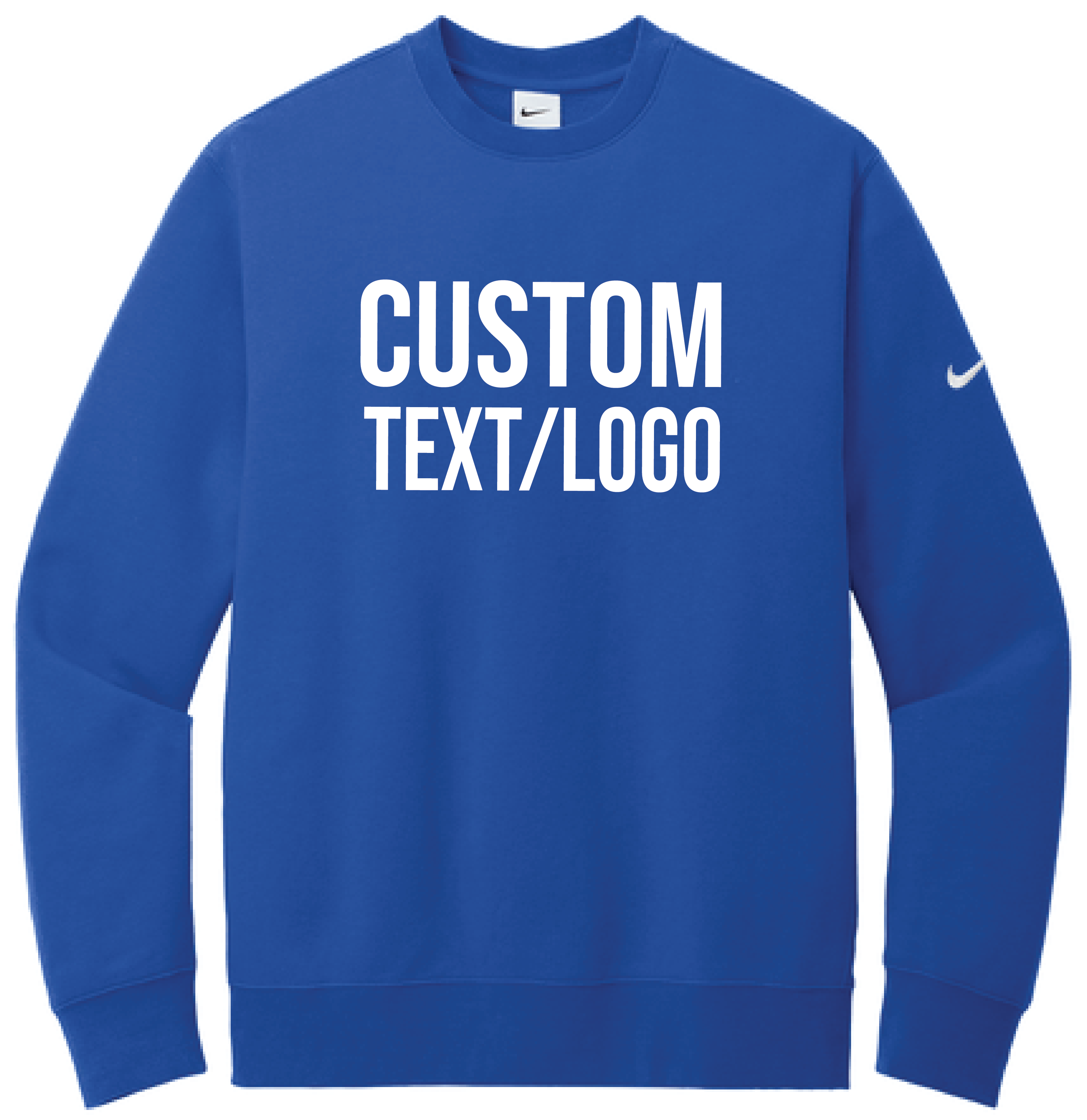 Custom Men's Nike Club Fleece Sleeve Swoosh Crew
