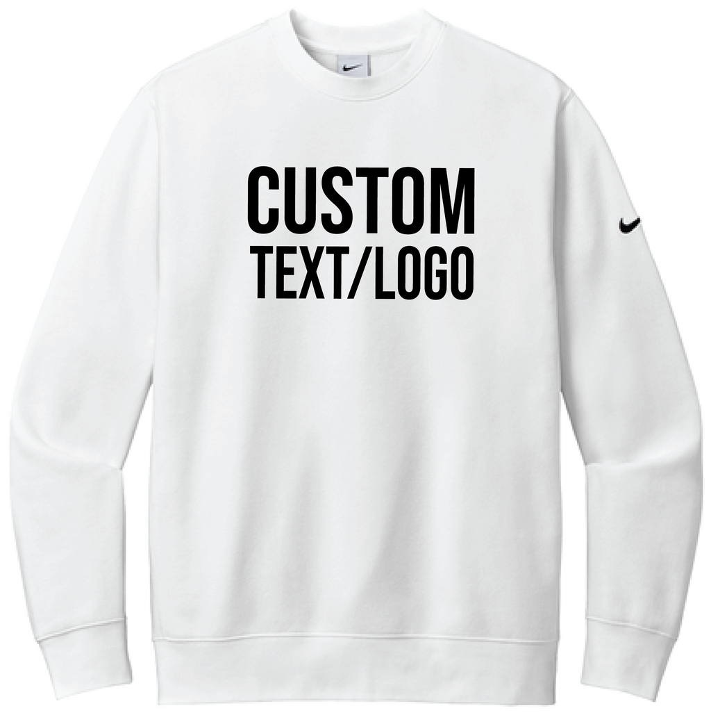 Custom Men's Nike Club Fleece Sleeve Swoosh Crew