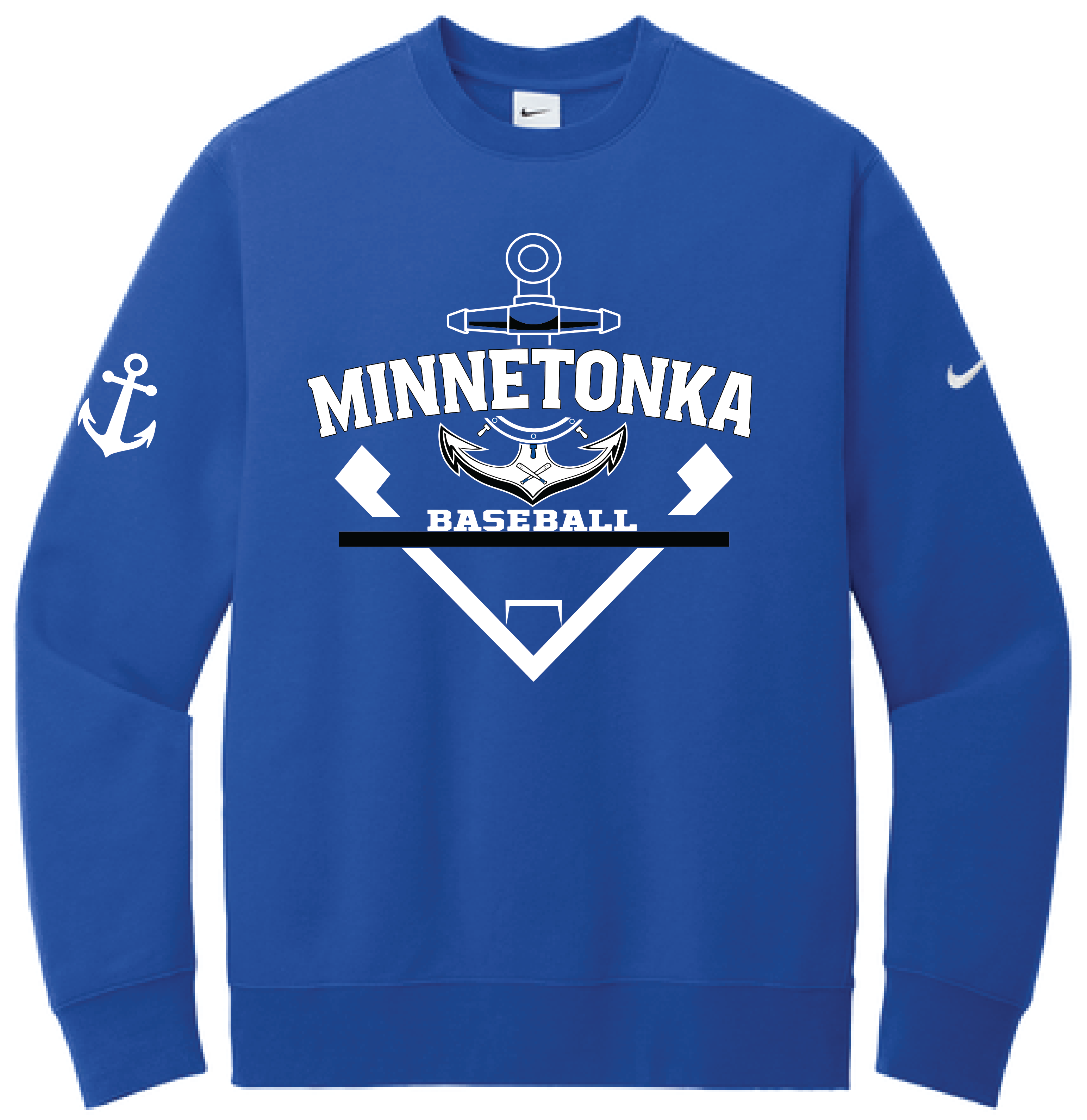 Baseball Men's Nike Club Fleece Sleeve Swoosh Crew